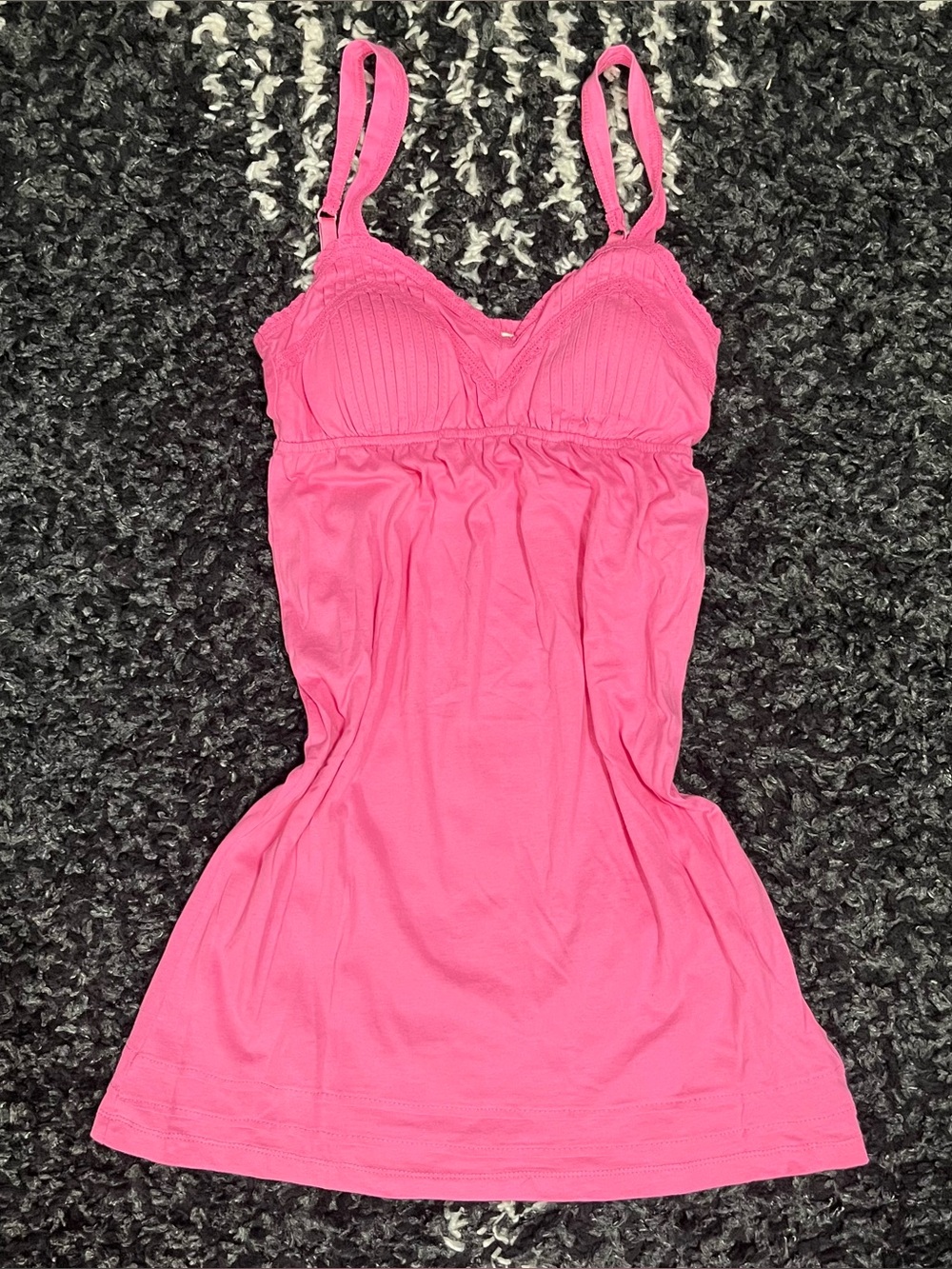 L.E.I. Pink Empire Waist Babydoll Micro Mini Slip Dress Cami Top McBling 31"